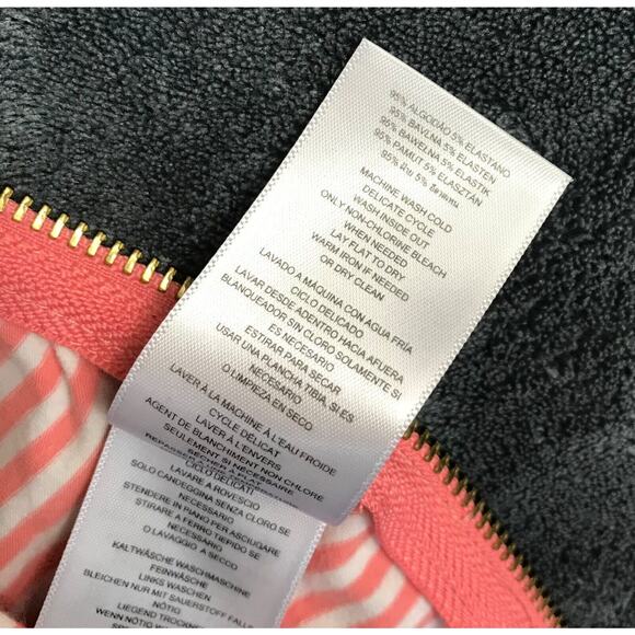 Michael Kors Womens Sz Small Long Sleeve Striped Cold Shoulder Top Zipper Detail - Picture 8 of 9